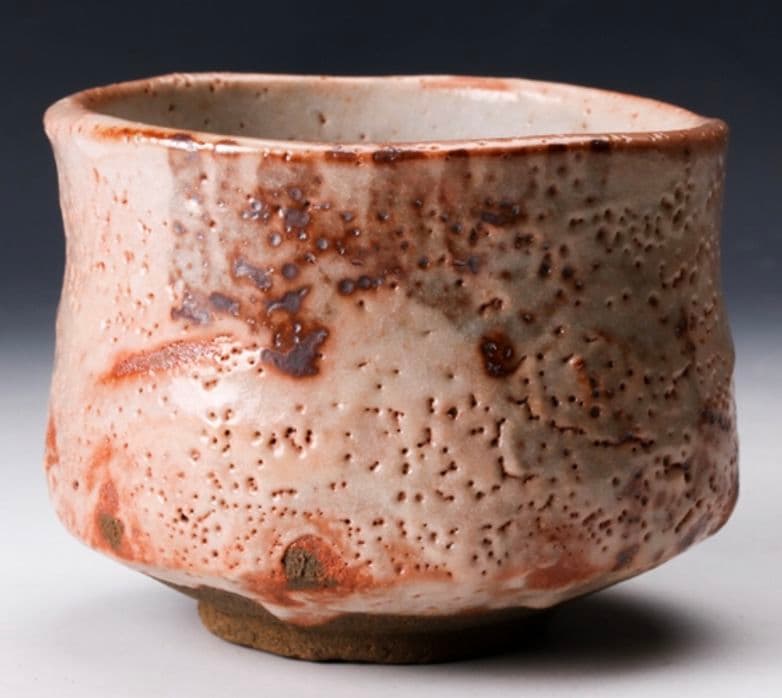 最上位作 桃山陶】三浦繁久 志野茶碗 共箱 栞 茶道具 荒川豊蔵 加藤唐