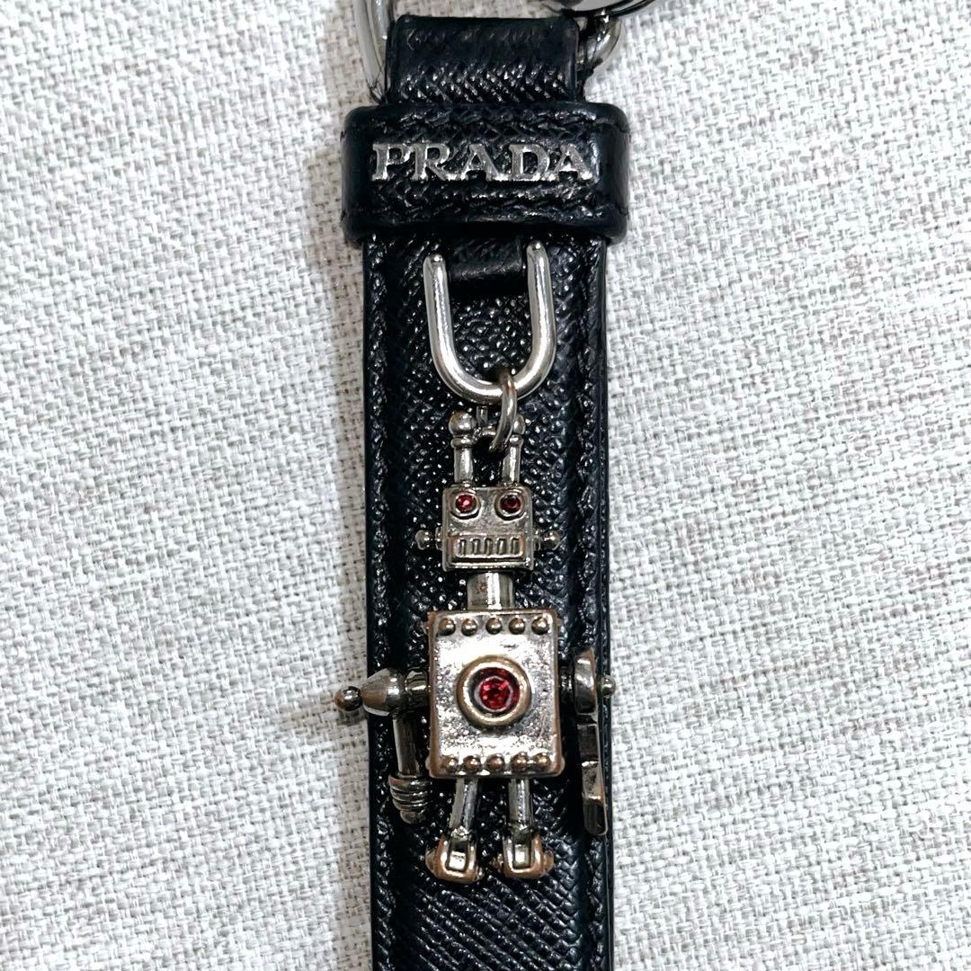 プラダ PRADA サフィアーノレザー ロボットチャームキーホルダー