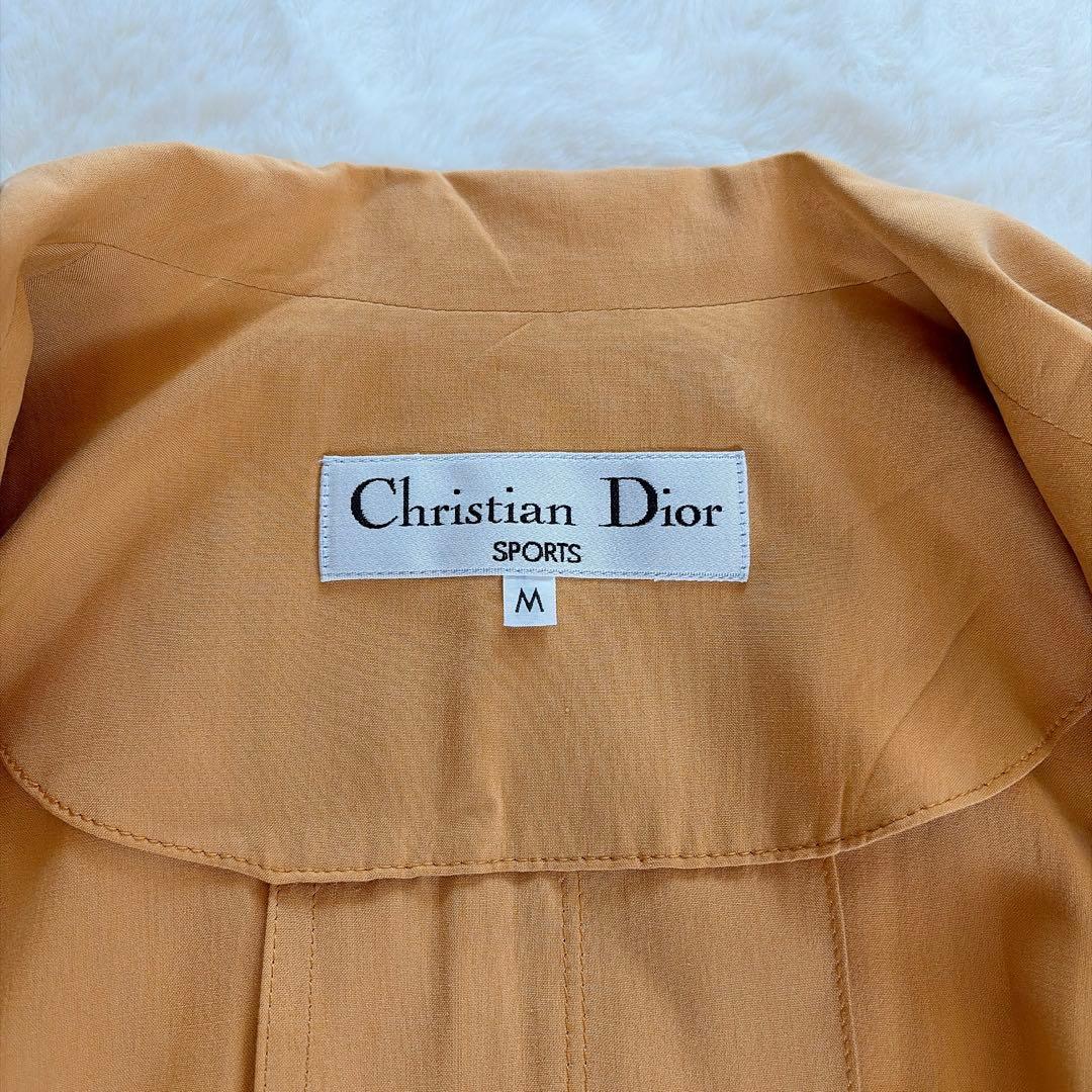 極美品✨【ディオール】シルク100%ダブルトレンチコート マスタード