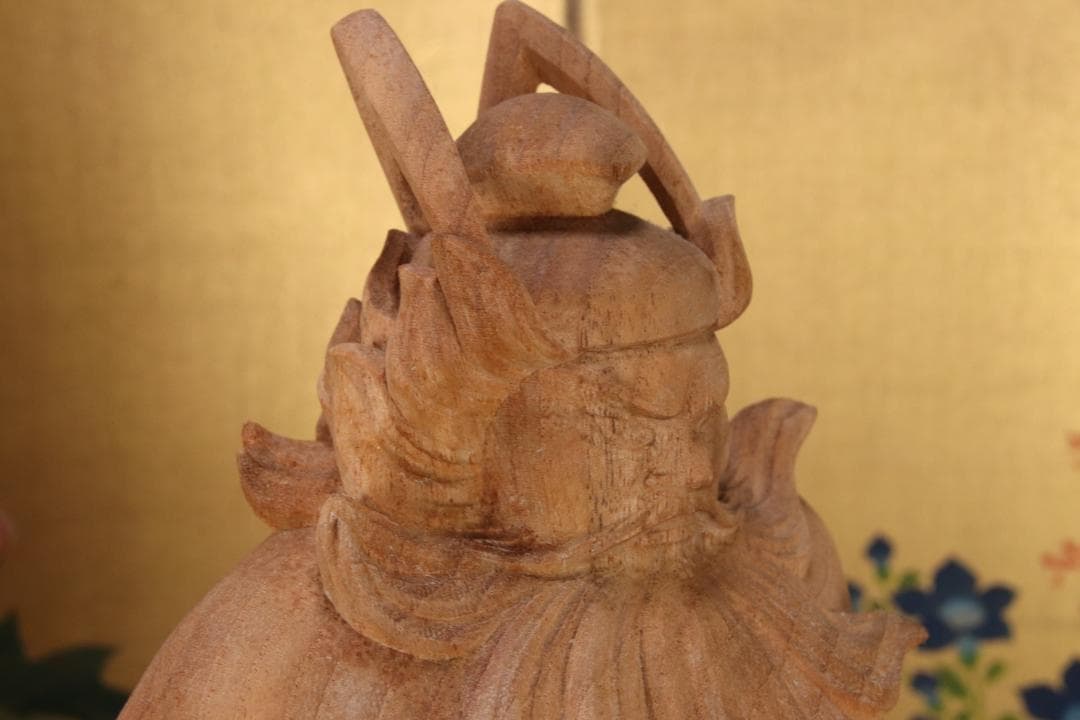 EE005　澤田政廣門下　高橋勇 謹作　木彫　『 鍾馗 』 高34.5cm 共箱