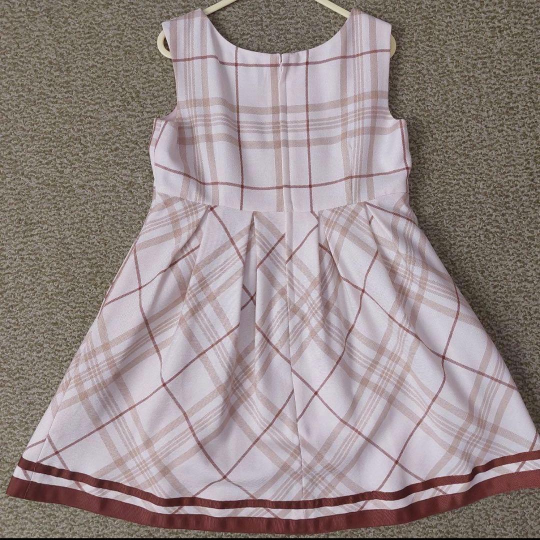 120size ベージュ×チェック 入学 卒園 発表会 セレモニー フォーマル