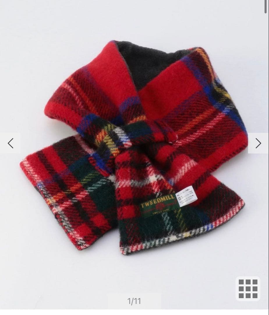 新品《別注》【TWEEDMILL/ツイードミル】ウール×フリース差し込みマフラー