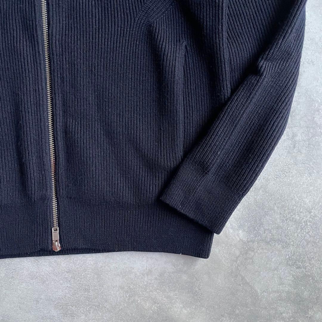 Theory ドライバーズニット ジップアップ セオリー ネイビー ウール S