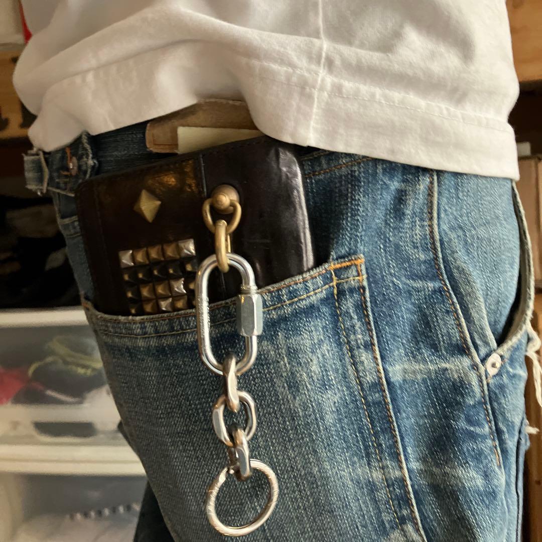 フランス製カラビナ使用 キーチェーン 新品未使用！刻印入りキーリング