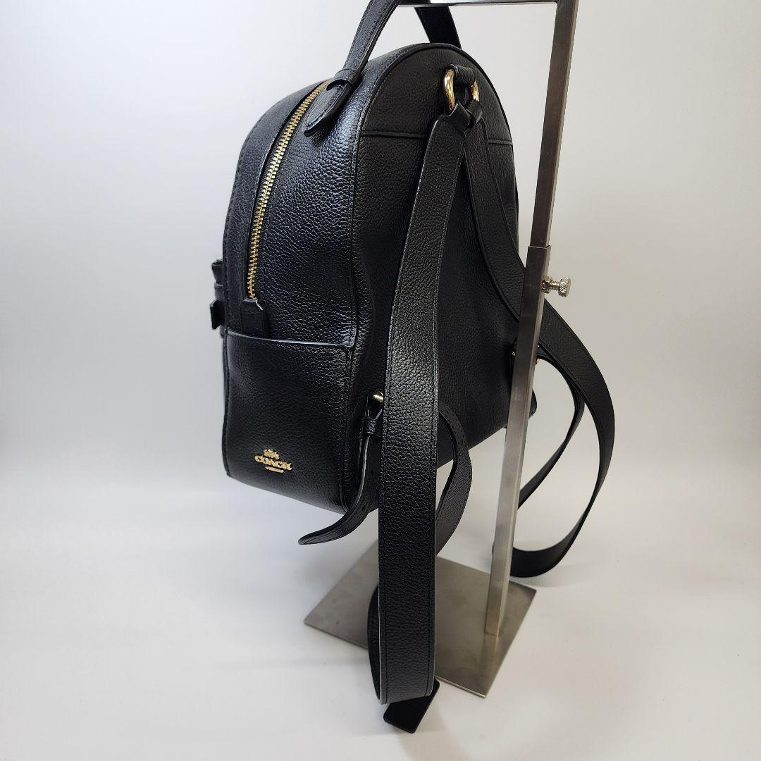 極美品 コーチ レザー リュック ポリシード ペブル ターンロック