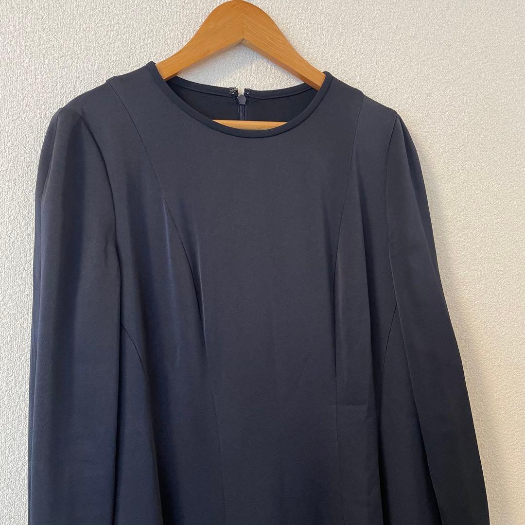 アナイ 38 トリアセサテンフレアワンピース ネイビー - メルカリ