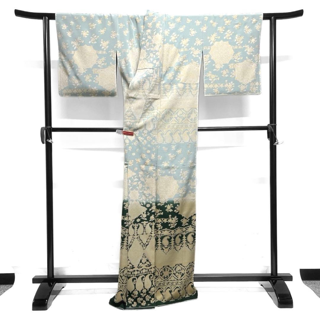 訪問着 金彩 華紋 ペイズリー 唐花 亀甲 着物 122a d - メルカリ