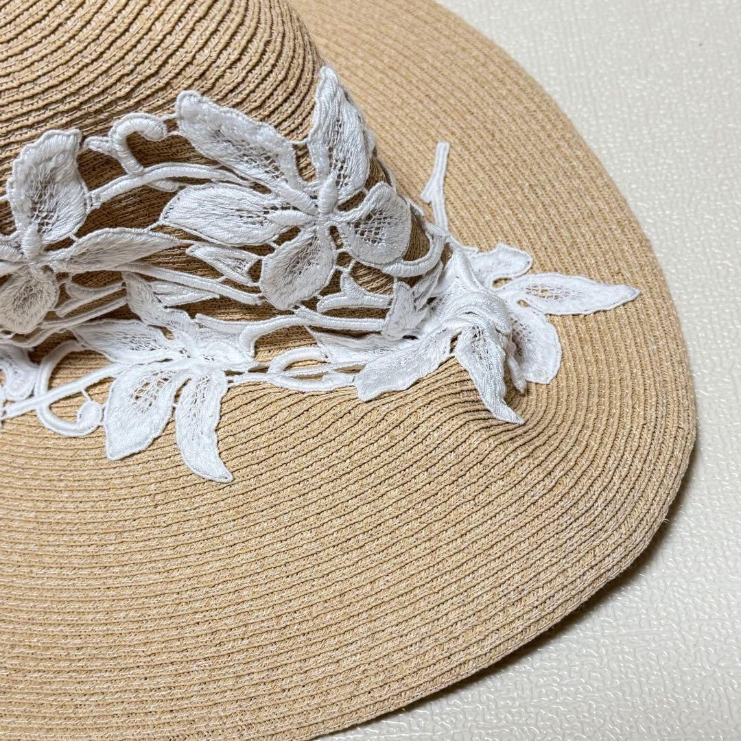 新品タグ付】Athena New York 刺繍 プルメリア ストローハット