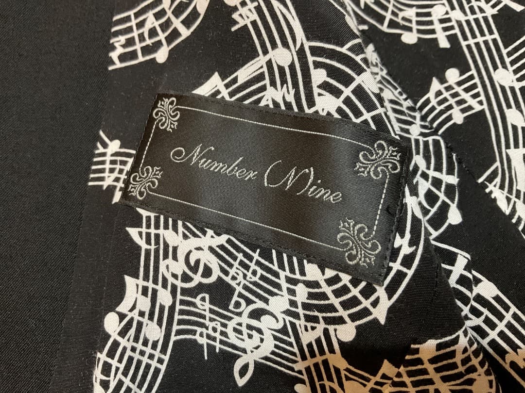 ナンバーナイン 日本製 裏地音符柄 ウールベスト ジレ size M