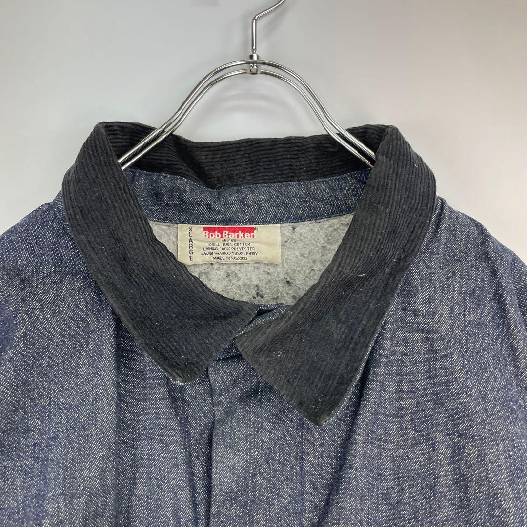 ビンテージBob Barkerデニムジャケットカバーオール裏地ブランケット