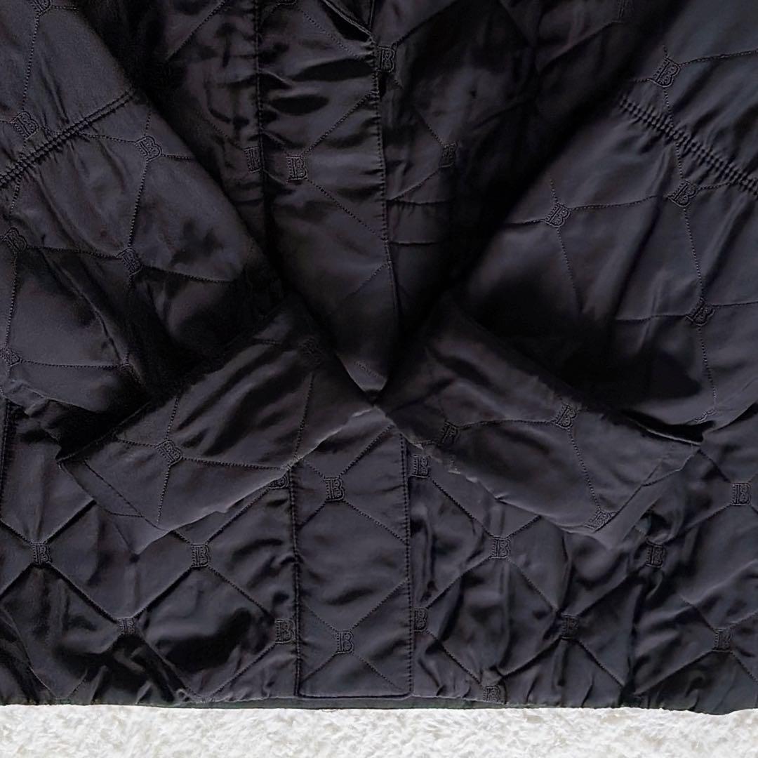 美品✨【バルマン】3wayシルク100%リアルファー総ロゴ中綿ダウンロング