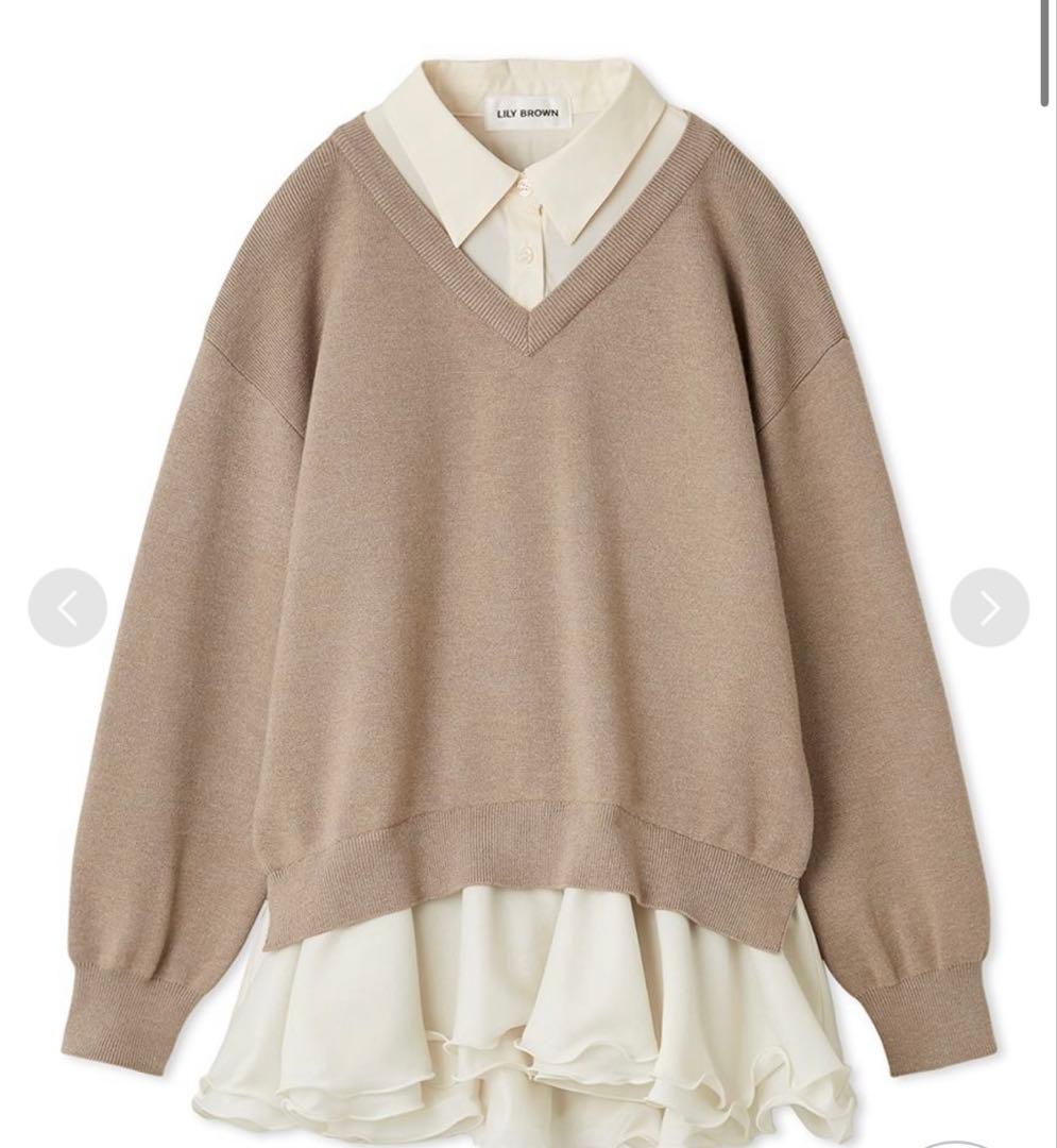 LILY BROWN リリーブラウン シャツドッキングフリルミニワンピース リリーブラウン LILY BROWN シャツドッキングフリルミニワンピース