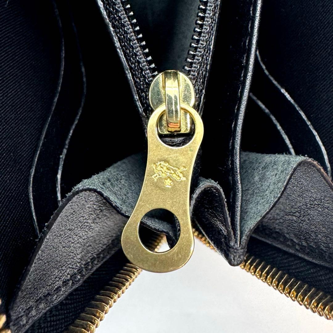 極美品 イルビゾンテ ロゴ入り長財布 山口一郎 コラボ レザー シボ革