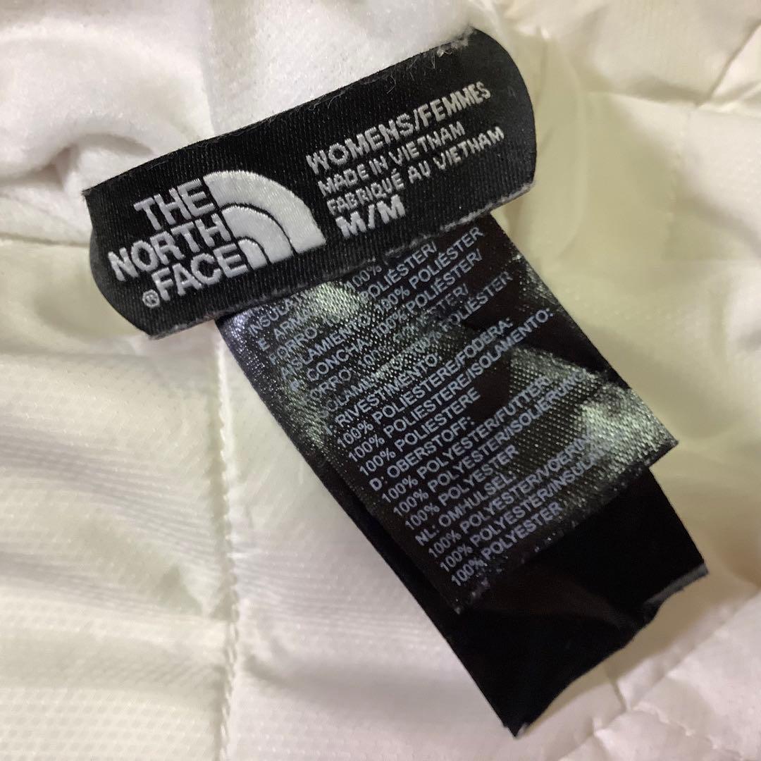 ○ノースフェイス リバーシブル 中綿 ボア ベスト 刺繍ロゴ ホワイト