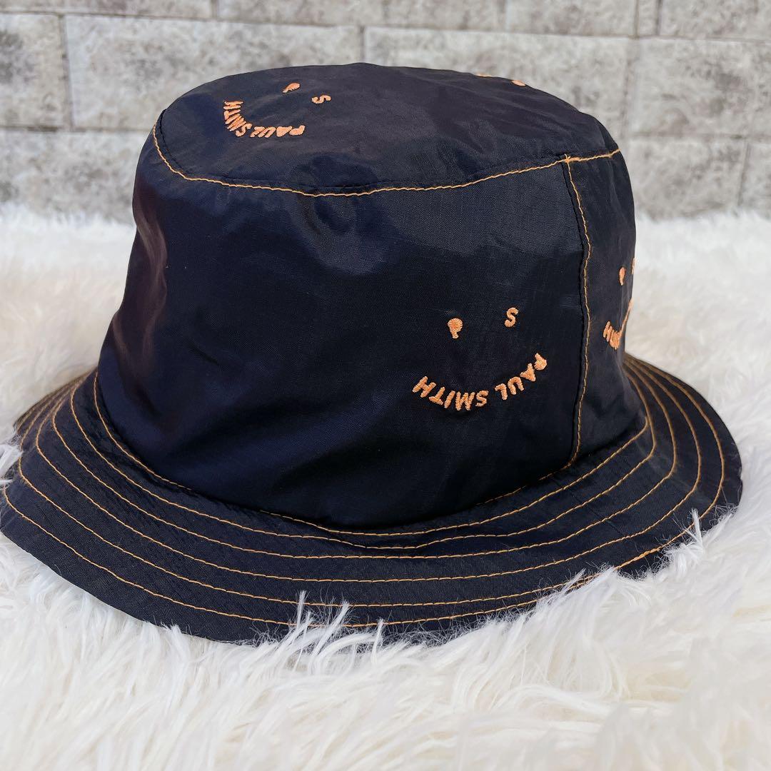 極美品 ピーエスポールスミス バケットハット ロゴ刺繍 ナイロン 春夏