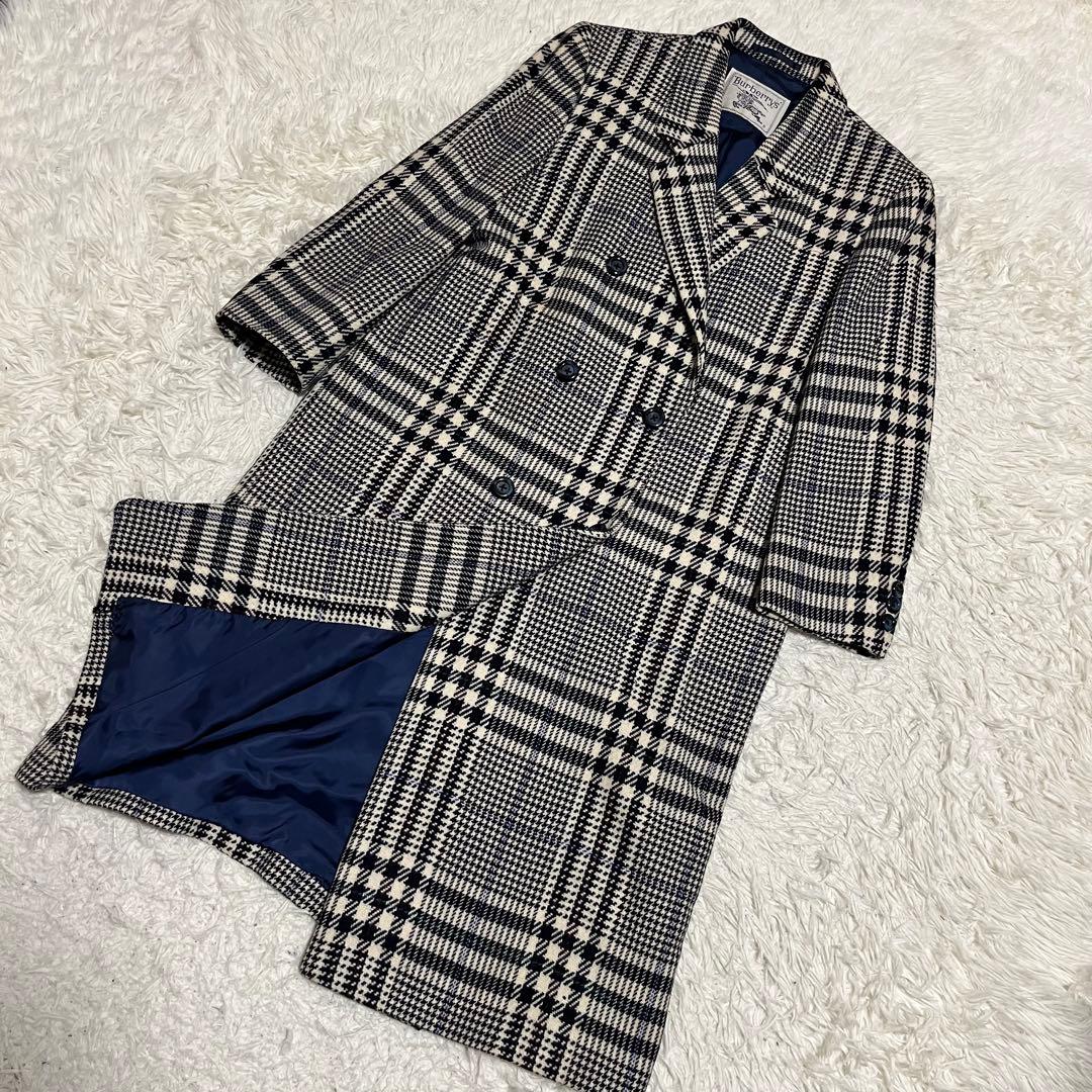 美品 カシミヤ Lサイズ相当 バーバリー ダブルチェスターコート ノバ