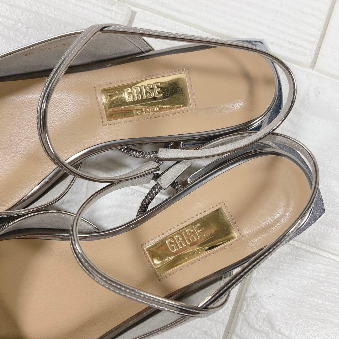 美品】 GRISEポインテッドストラップスリングバック 22㎝ ミュール