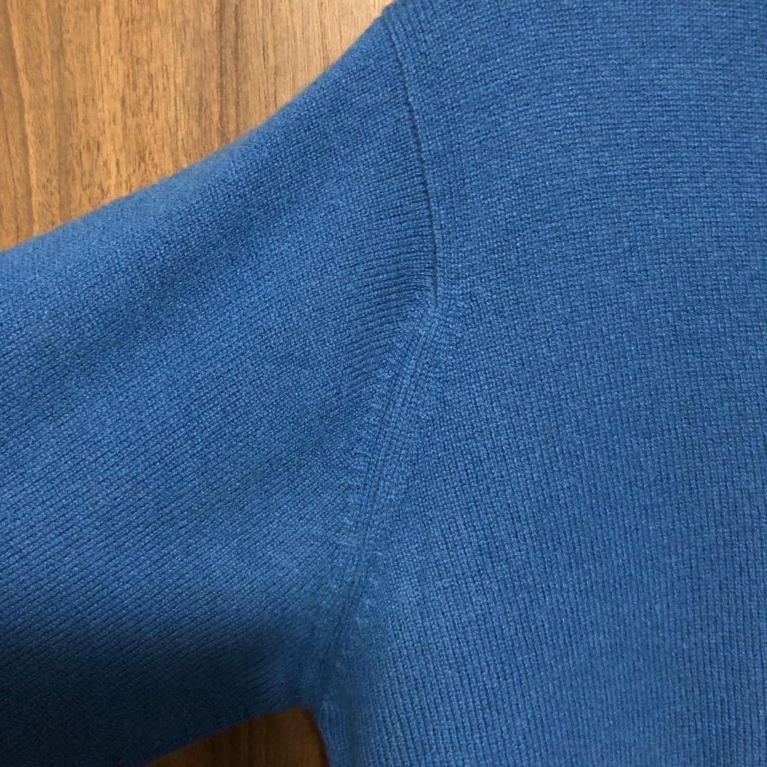 80s スコットランド製 Ballantyne カシミヤ Vネックニット M 青 - メルカリ
