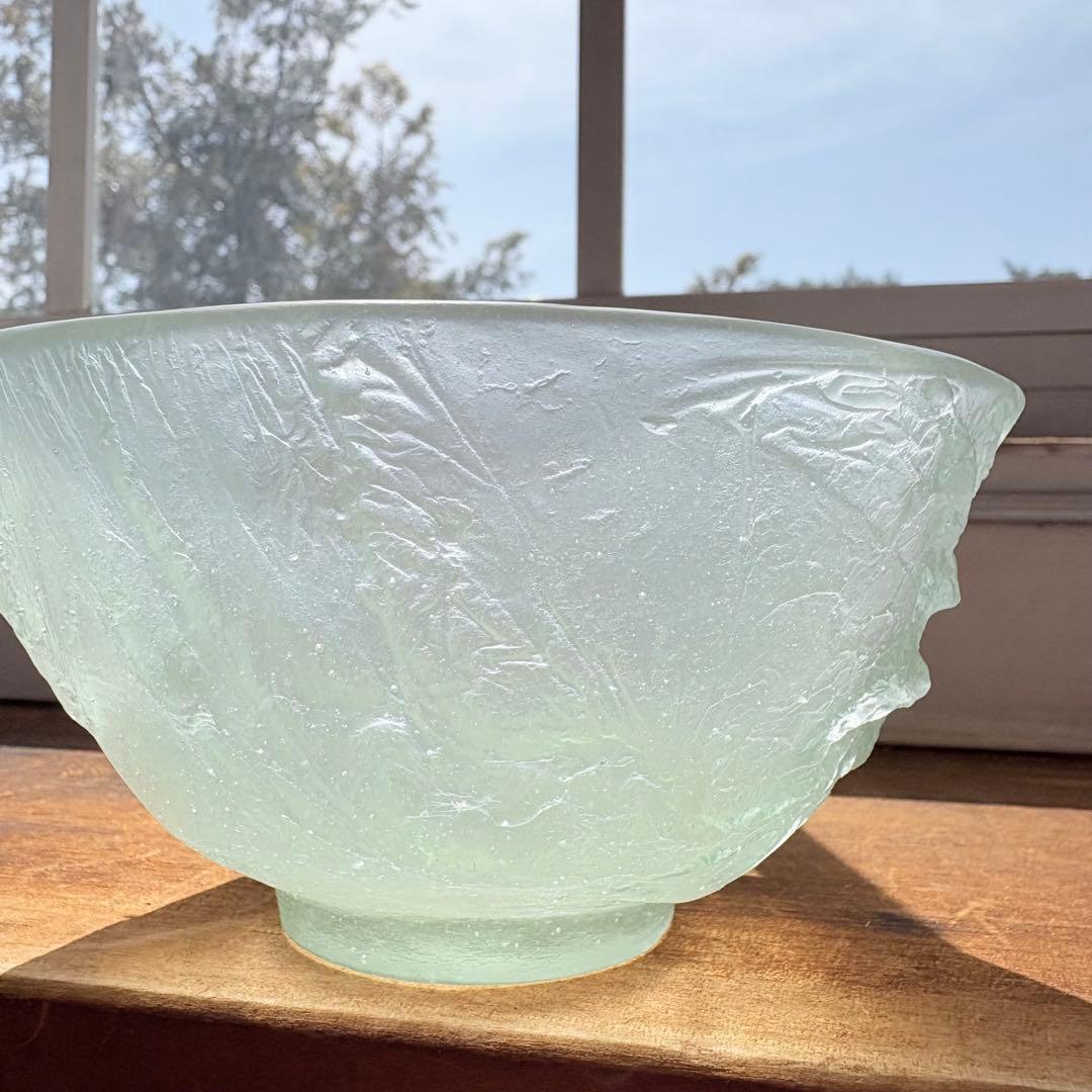 新品】ドーム フランス 抹茶茶碗 パート・ド・クリスタル 特注品 daum