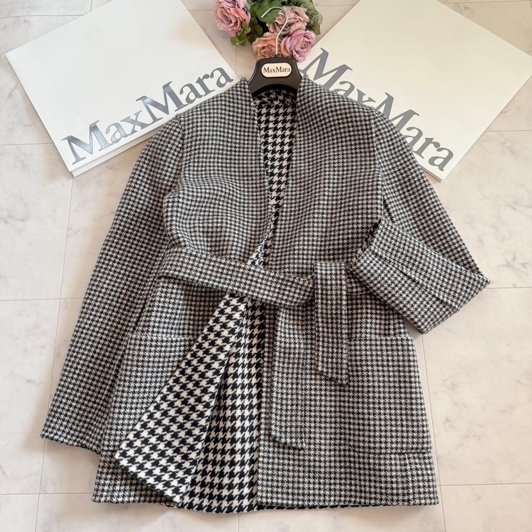 美品☆マックスマーラ 白タグ 2way カシミヤ混コート クチートアマーノ