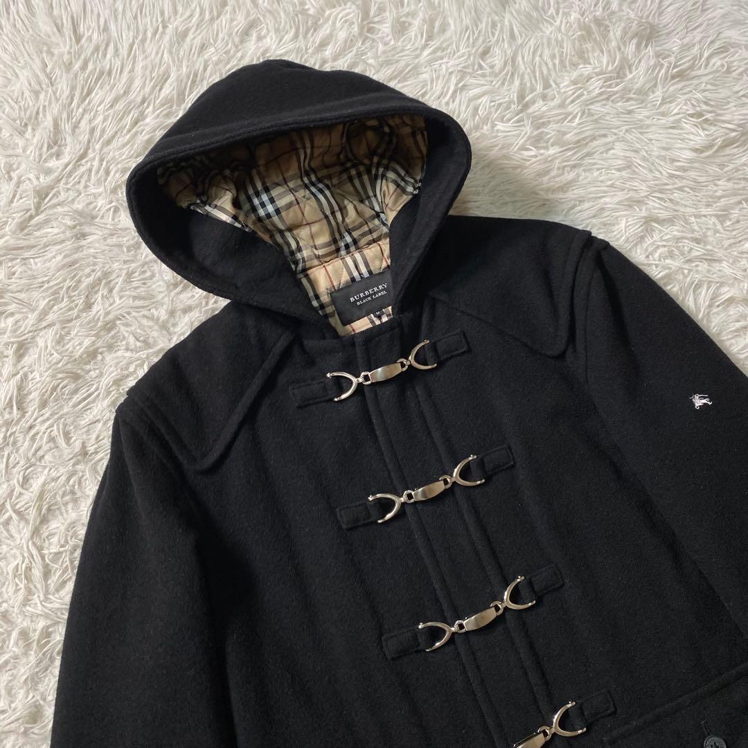 美品】バーバリーブラックレーベル ダッフルコート 金具 ノバチェック
