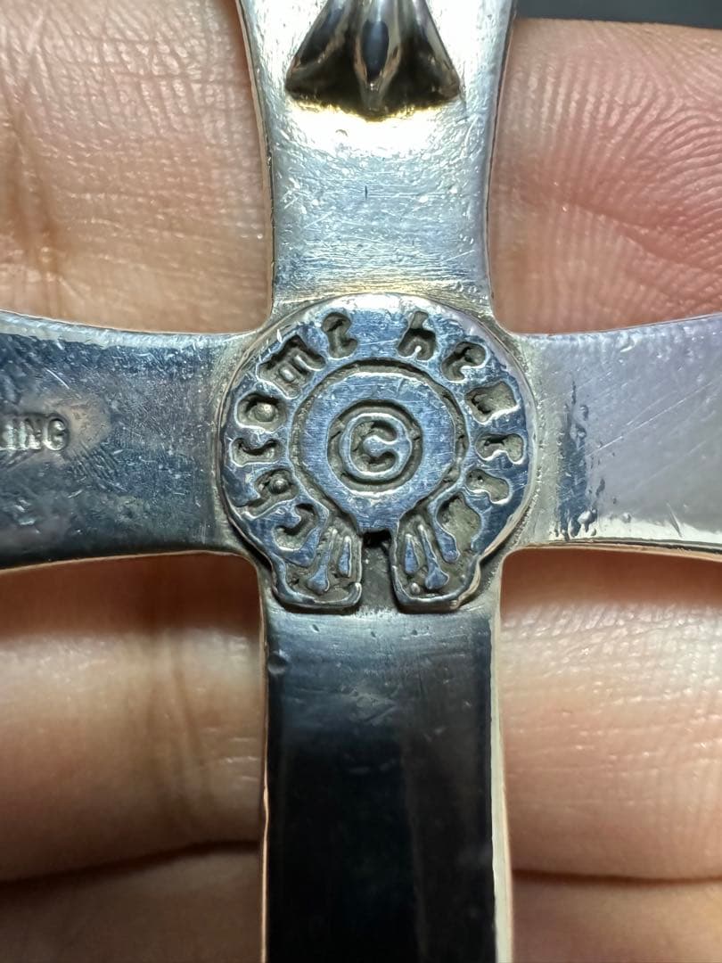 インボイス原本】クロムハーツ ラージ クロス ベイル レザー ブレード