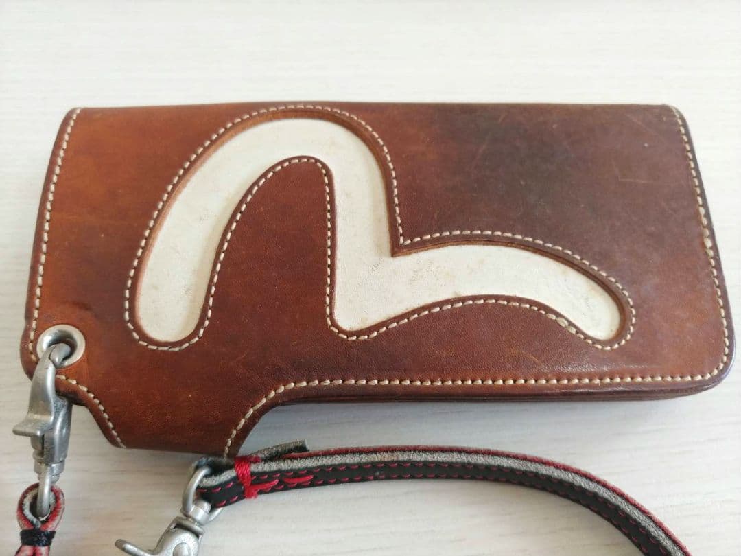 入手困難】希少 EVISU エヴィス 長財布 ビックカモメ 赤茶 スター