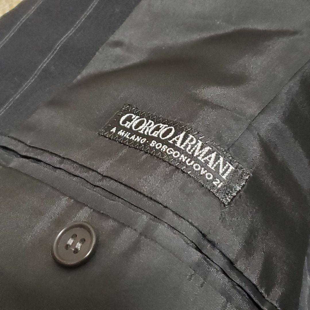 希少✨大きいサイズ ジョルジオアルマーニブラック ストライプ ダブル