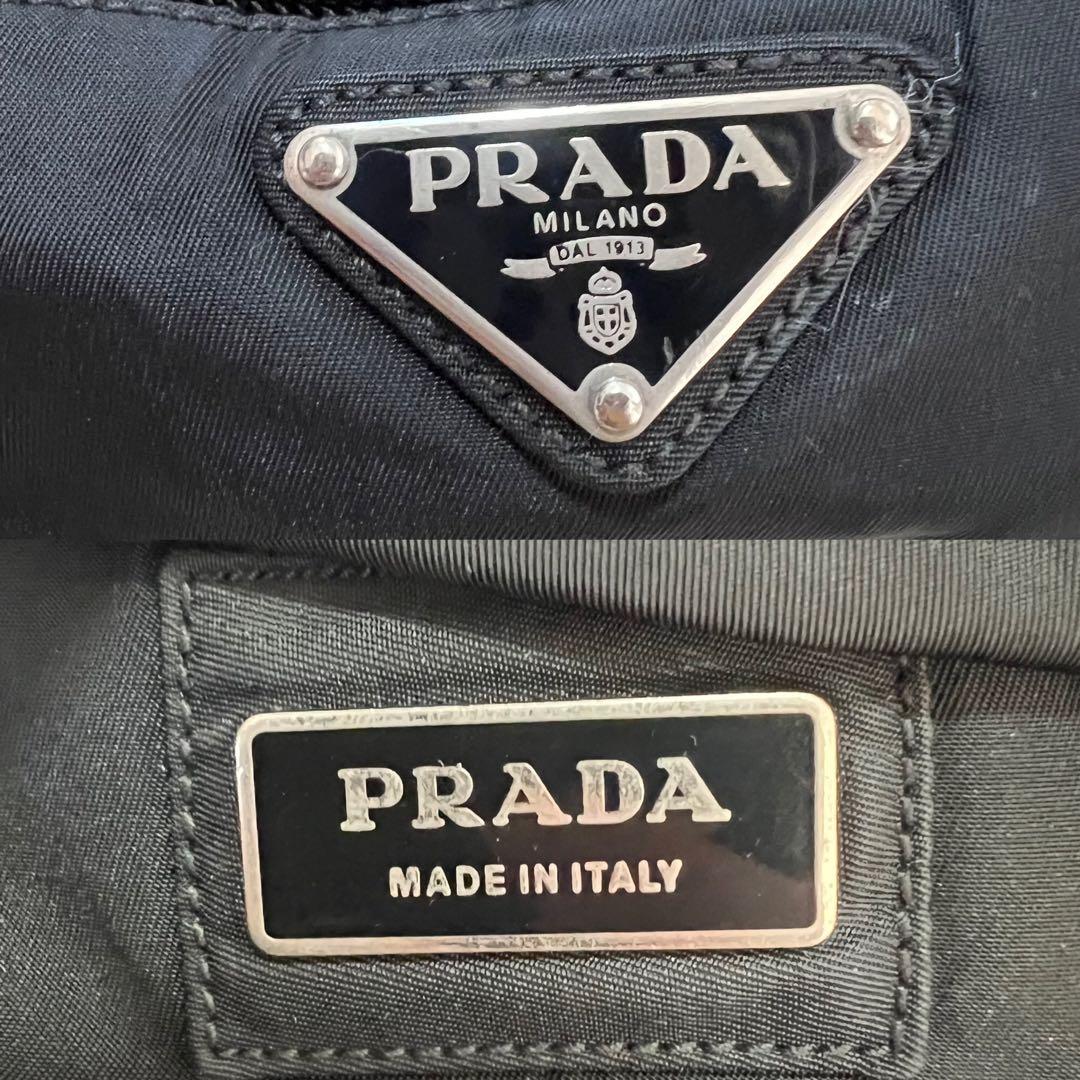 極美品】プラダ ボディバッグ 三角ロゴ ナイロン ブラック 白タグ