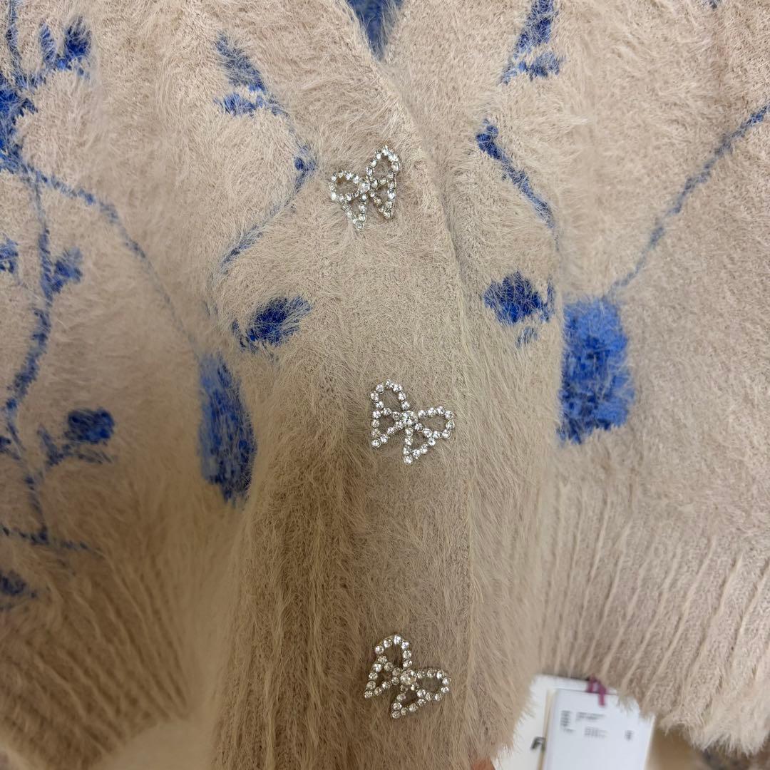 furfur ローズジャガード カーディガン - メルカリ