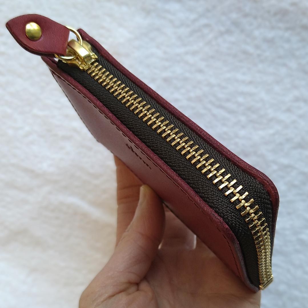 未使用品 bona イボーナ L-zipミニモ・ウォレット 限定色「プラム