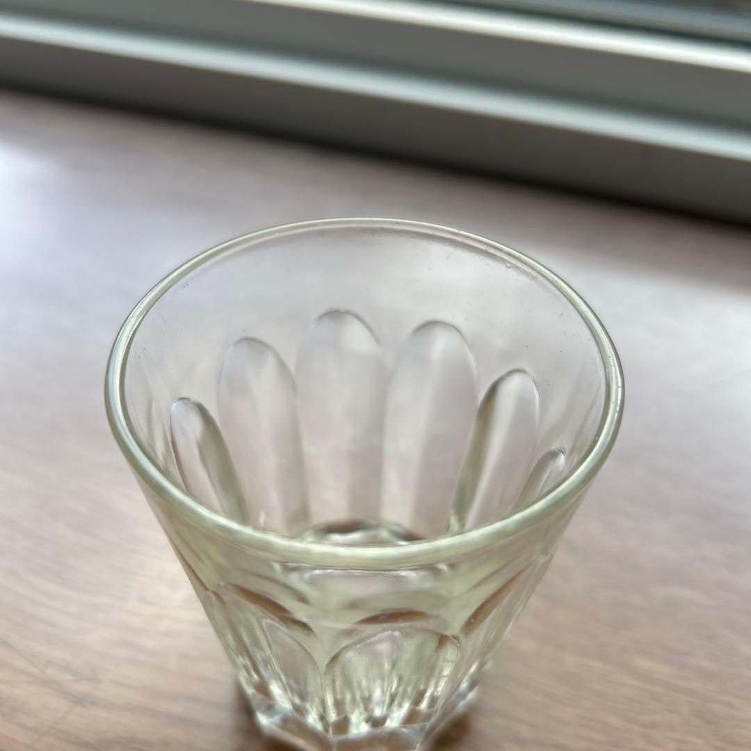 レトロ ビンテージ ガラス製 剣先グラス 1点 剣先コップ 上げ底