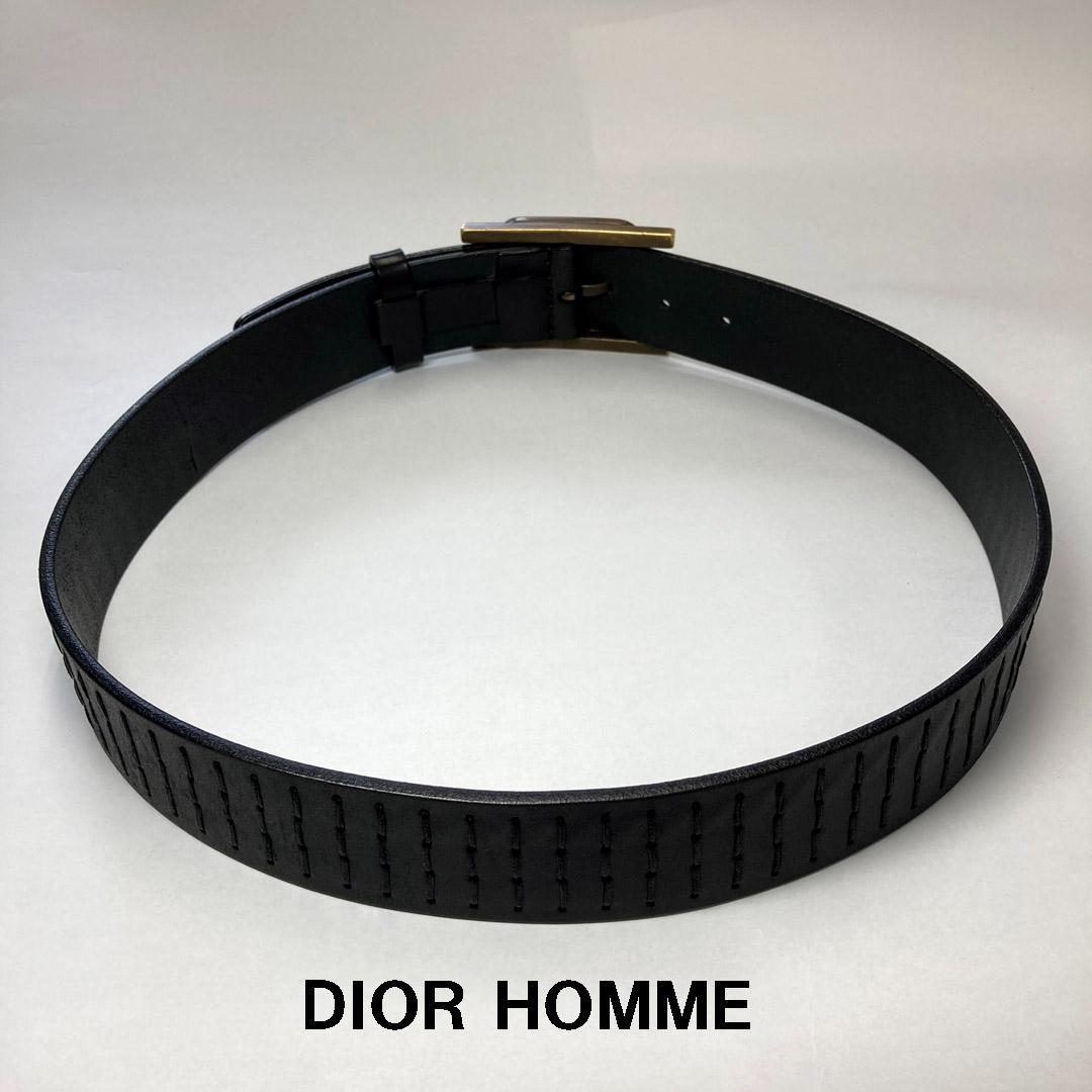 ディオールオム Dior Homme Hバックル ステッチベルト85 エディ期
