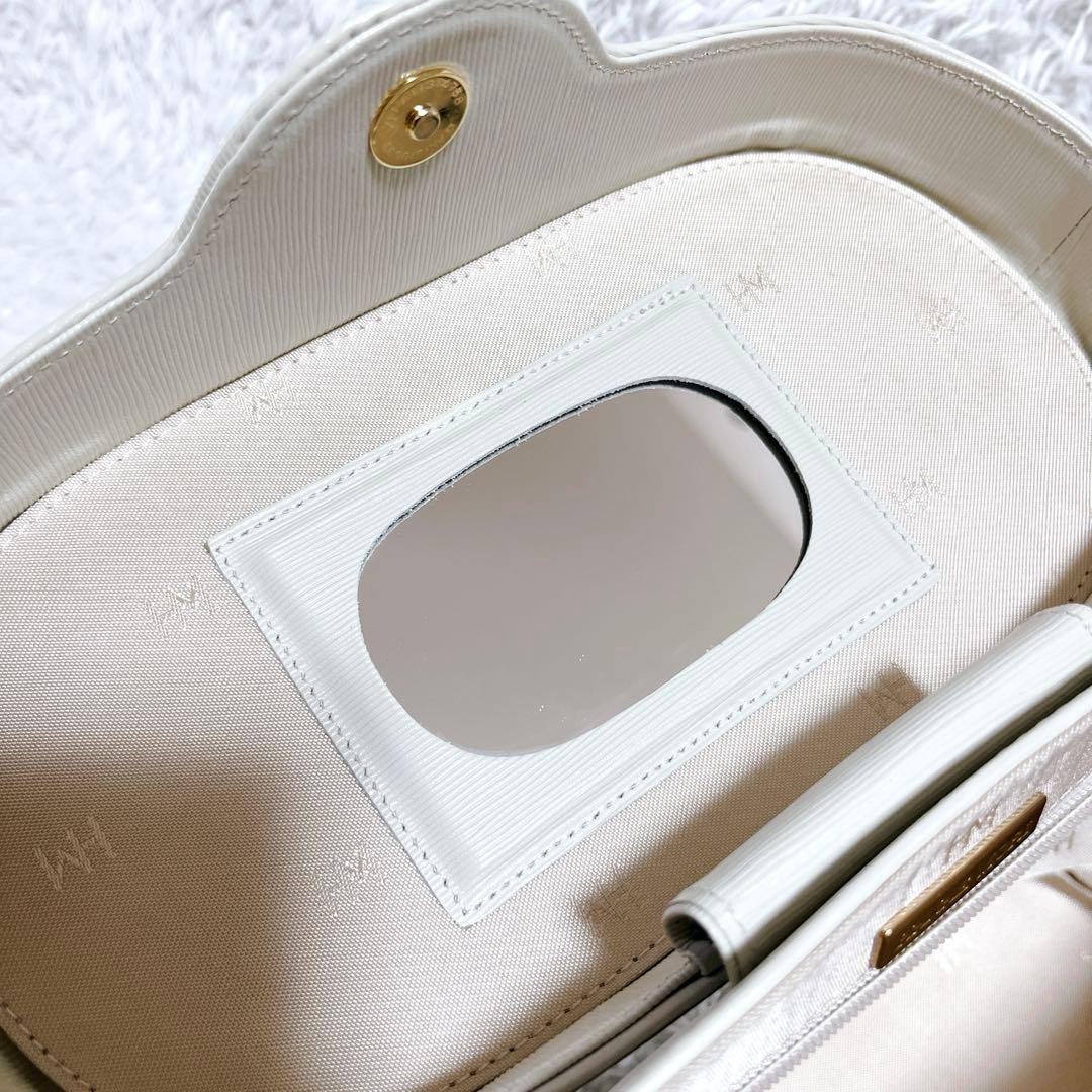 極美品✨ハナエモリ バニティバッグ ハンドバッグ レザー サークルロゴ