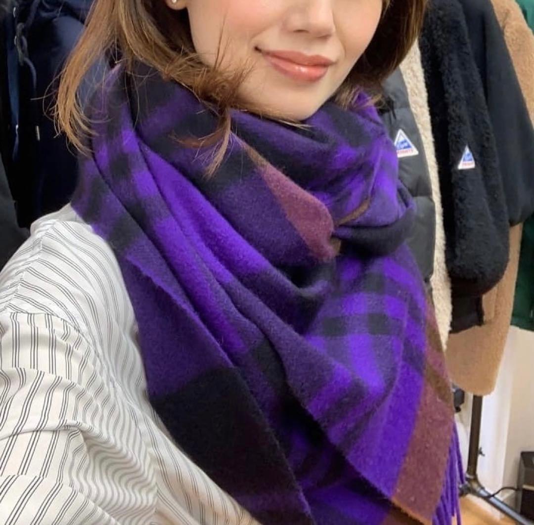 Joshua Ellis カシミヤ大判ストール パープル CPG 50717 - メルカリ