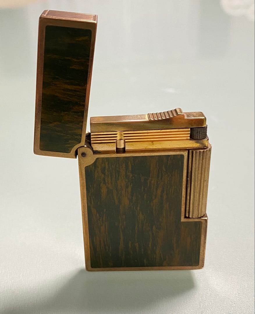 S.T.Dupont デュポン ガスライター グリーン漆系ゴールド