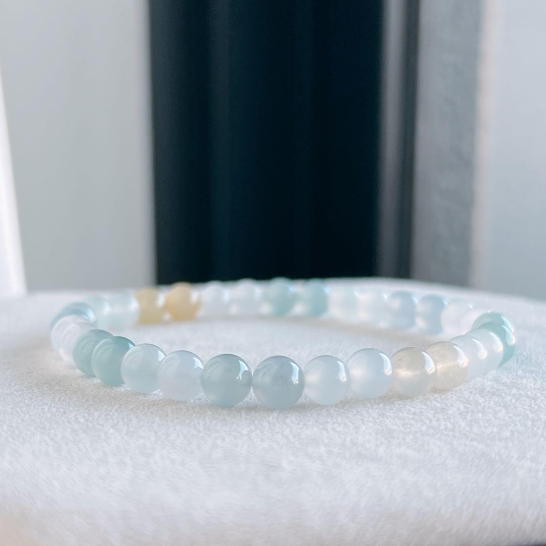 天然ミャンマー産本翡翠ブレスレット 16.5cm - メルカリ