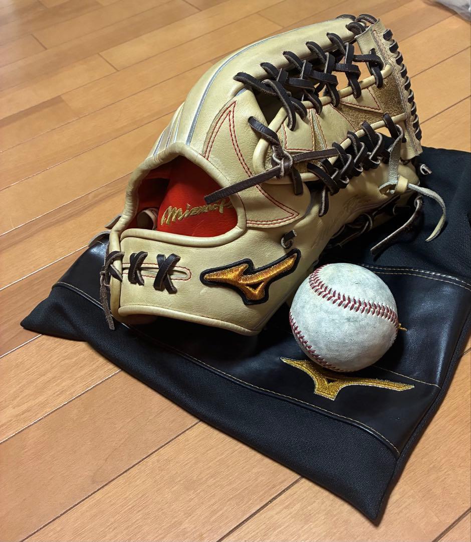 Mizuno 硬式グローブ ベージュ ボール付き ミズノ（MIZUNO）（メンズ）硬式 グローブ グラブ 内野手用 野球 一般