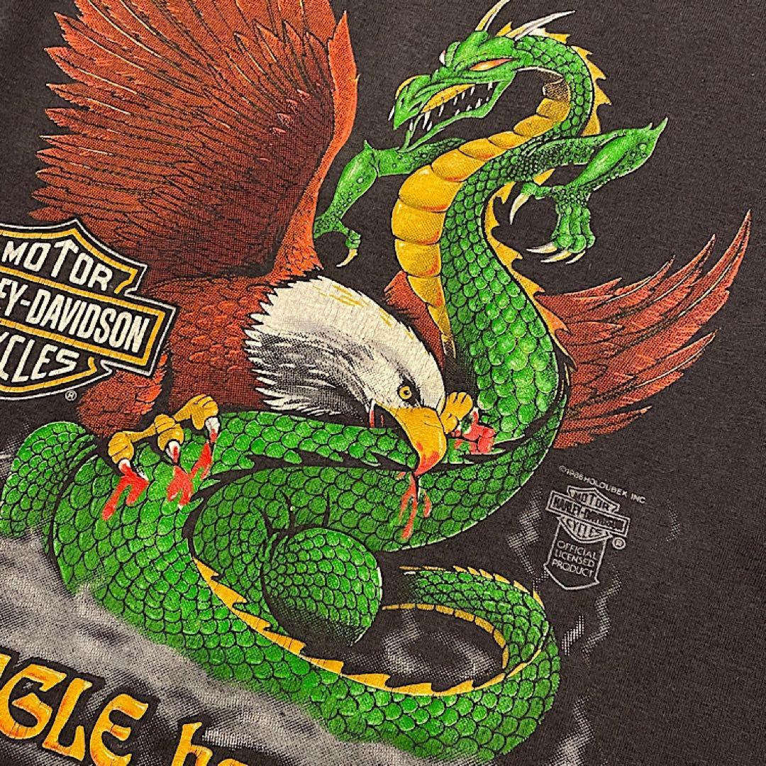 激レア 80s ハーレーダビッドソン ビンテージ ロンTシャツ ドラゴン