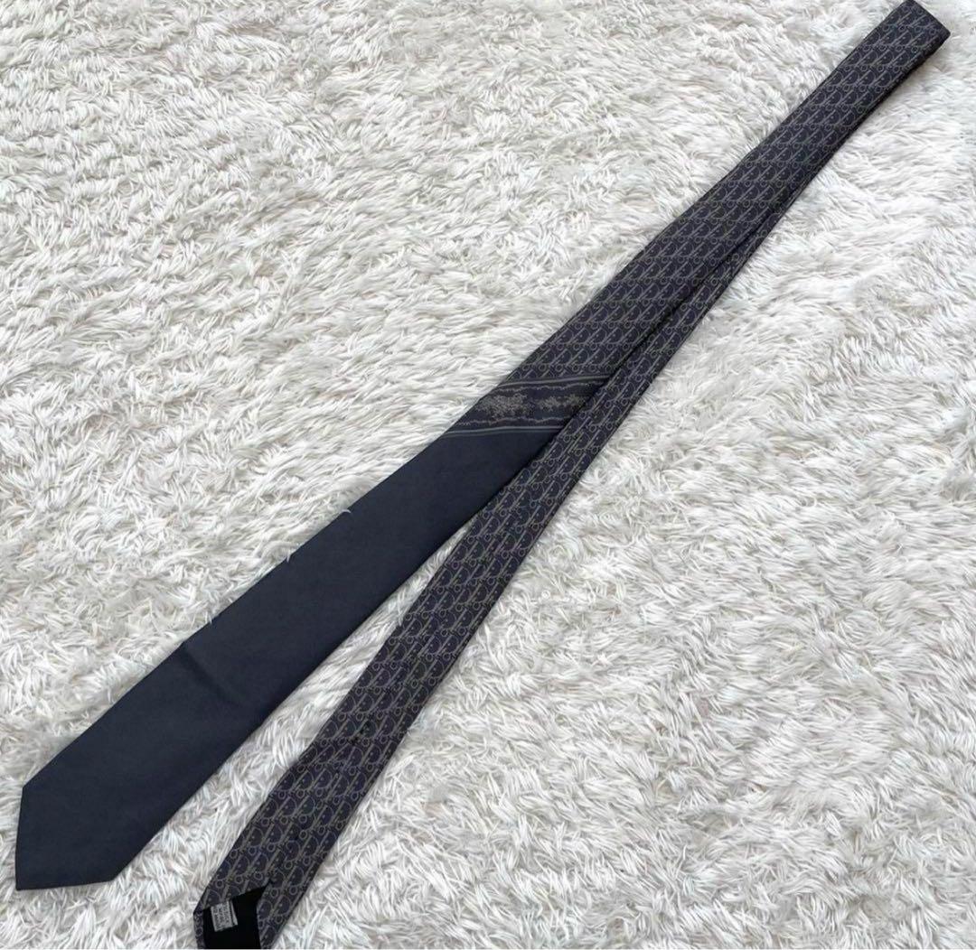 美品］ディオールオム オブリーク ストライプ シルク ネクタイ