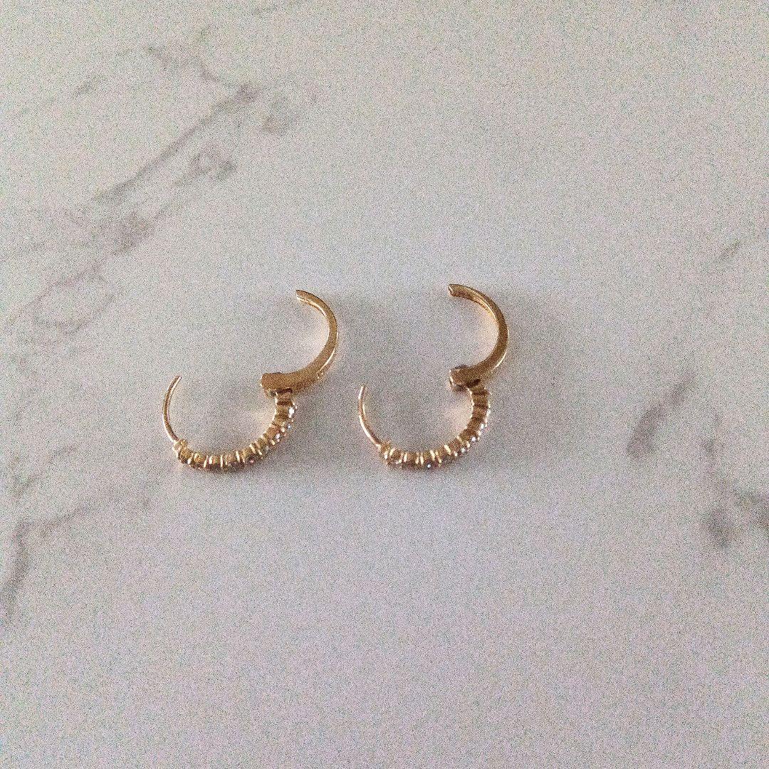 K10 イエローゴールド トータル 0.2ct ダイヤモンド ピアス