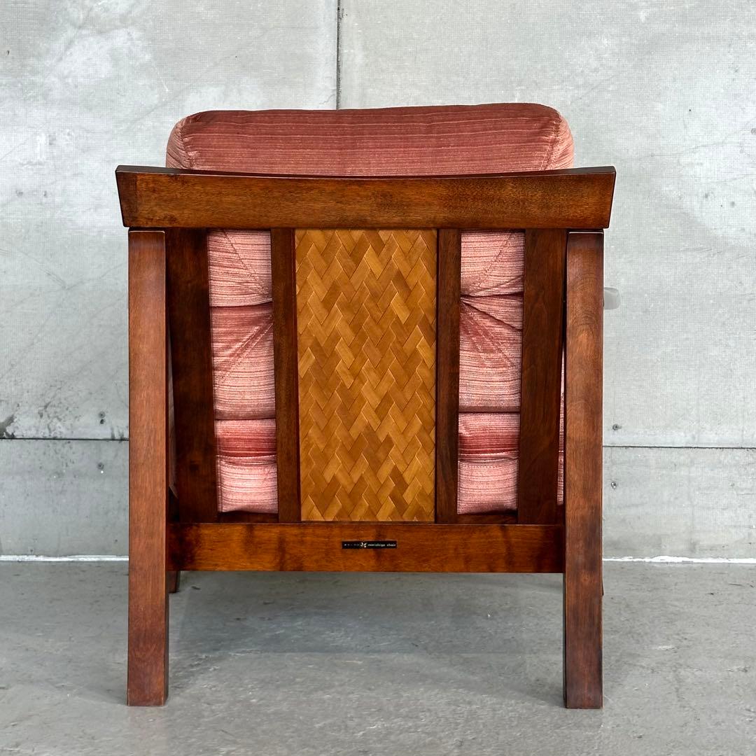 ☆80s☆ 昭和レトロ 森繁 MORISHIGE 1Pソファ｜無垢木枠 和モダン