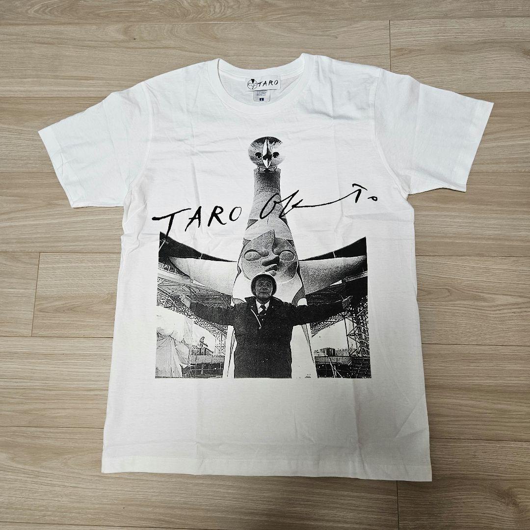 岡本太郎 太陽の塔 グラフィックプリントTシャツ L ホワイト TARO