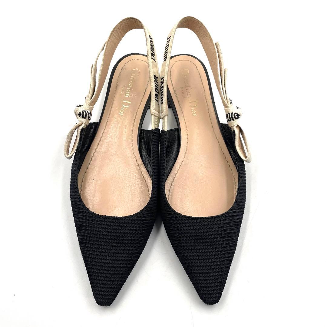 《超美品》Dior ジャディオール J'ADIOR スリングバック フラット 黒
