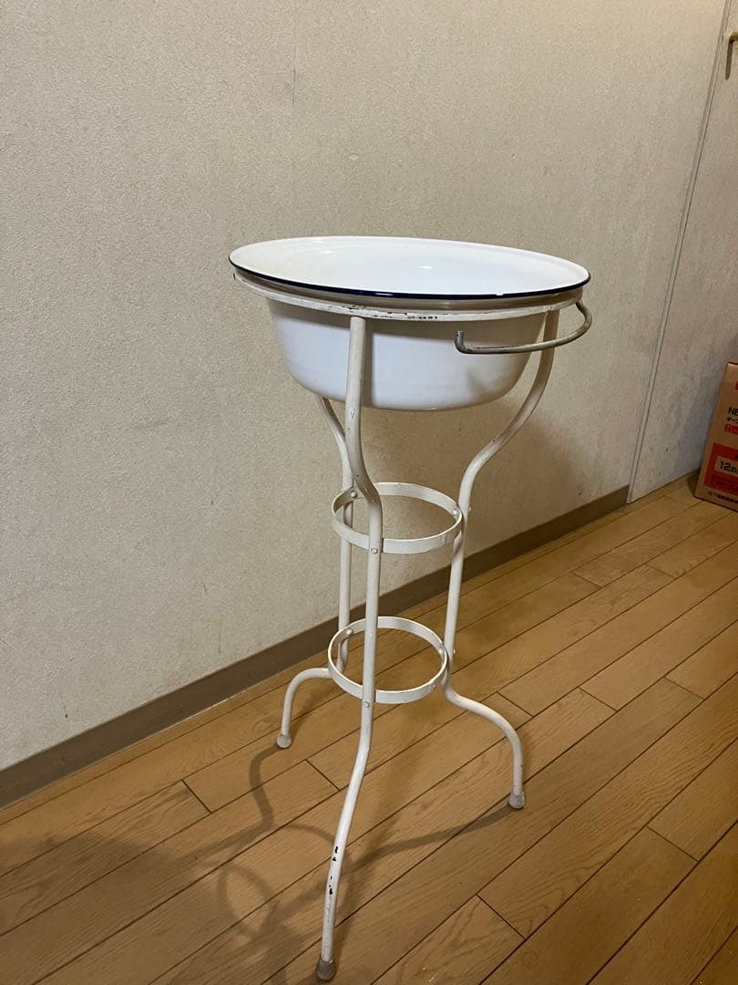 ホーロー洗面器 洗面台ウォッシュスタンド アンティーク - メルカリ