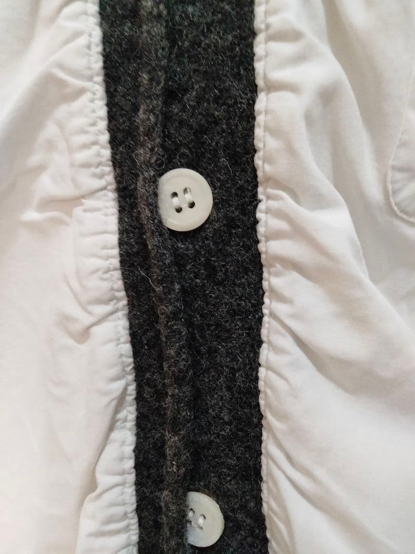 コムデギャルソンオム 90s 田中オム 縮絨 ブロードシャツ デカボタン