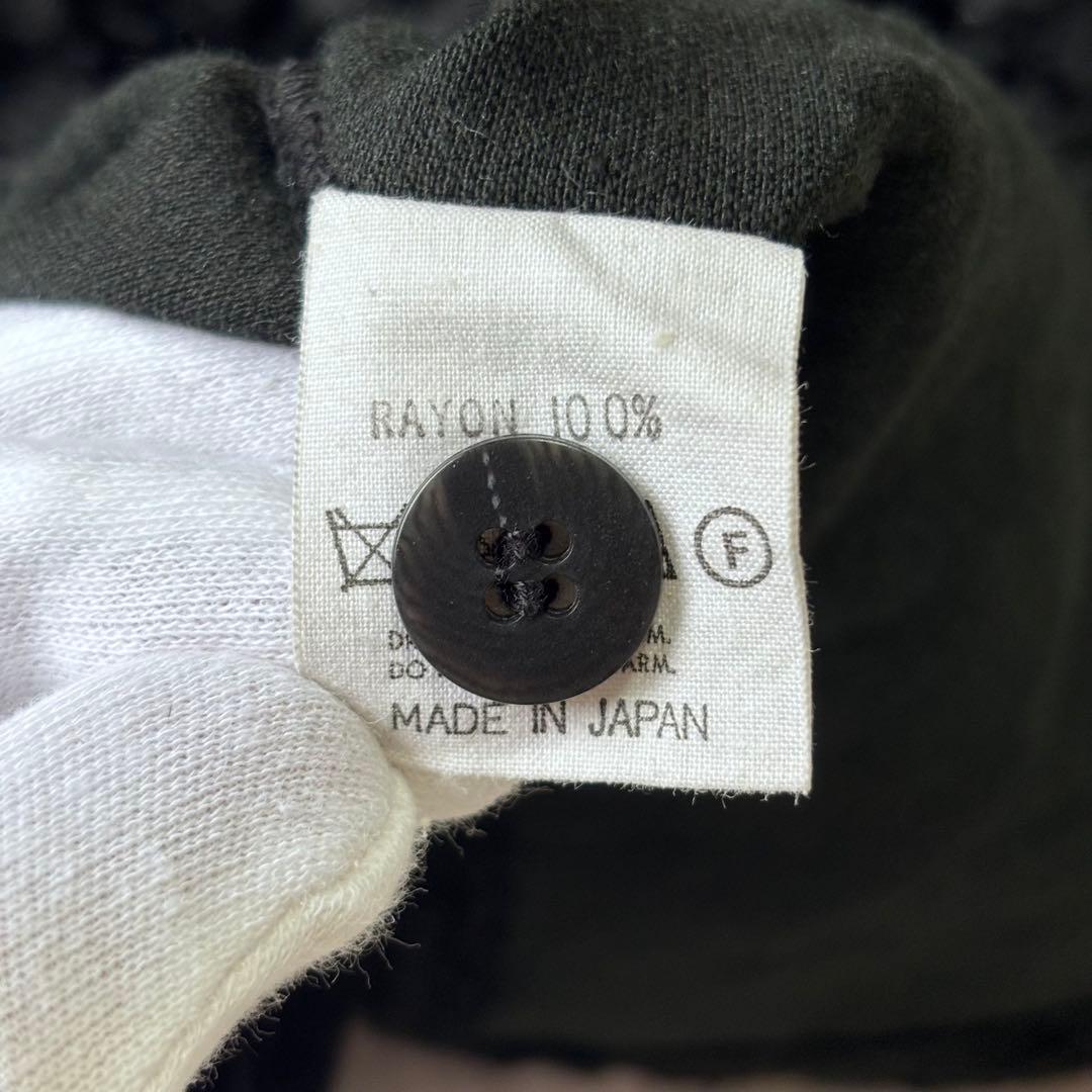 超希少】クリームソーダ レーヨン100% 別珍 開襟シャツ オールブラック