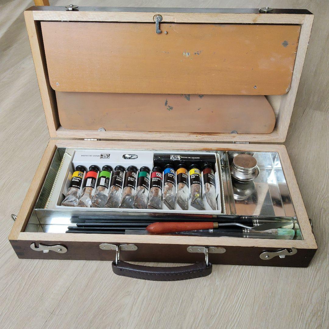 油絵具セット 木製ケース付き - メルカリ