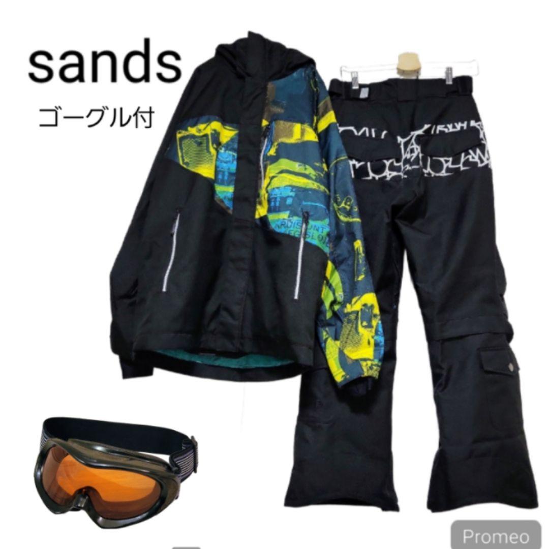 美品✨ サンズ スノーボードウェア 上下セット L Mサイズ ゴーグル付き LEISURE SPORT スノーボードウェア スキーウェア レディース 上下