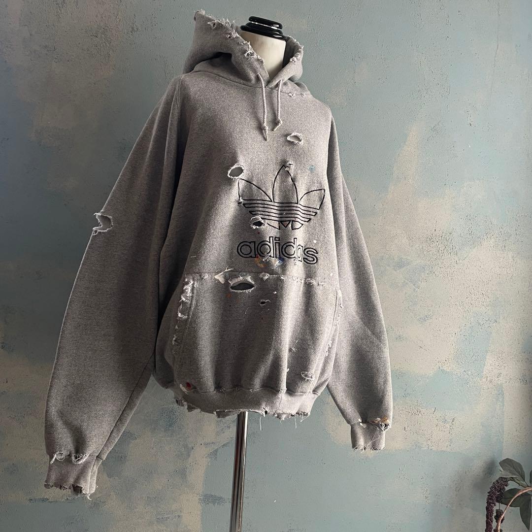 80's adidas万国旗タグ”杢“USA製”肉厚“hoodie sweat - メルカリ